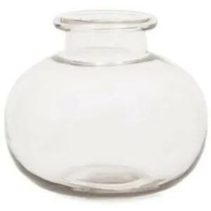Robustná sklenená okrúhla váza malá