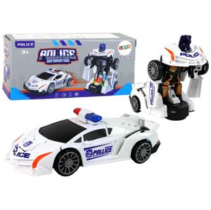 Lean Toys Policajné auto a Transformer 2v1 - biele