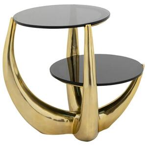Piera príručný stolík čierno-zlatý 53x55 cm