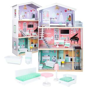 IKO Drevený domček pre bábiky – 117cm pastelový